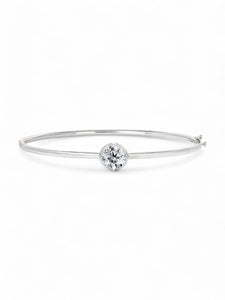 Lab Grown Diamond Round Brilliant Cut Bangle in 18ct White Gold