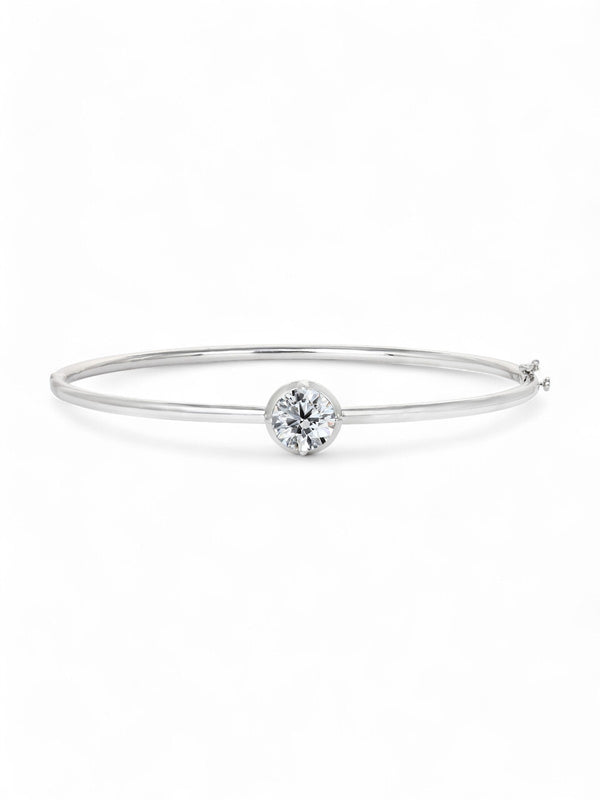 Lab Grown Diamond Round Brilliant Cut Bangle in 18ct White Gold