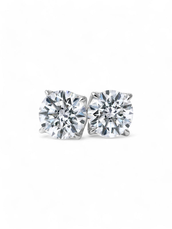 Clarity Diamond™ Signature Round 2.12ct Lab Grown Diamond Earrings in 18ct White Gold