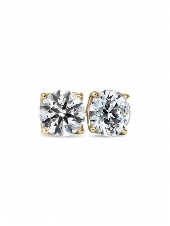 Clarity Diamond™ Signature Round 2.16ct Lab Grown Diamond Earrings in 18ct Yellow Gold