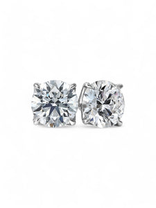 Lab Grown Diamond Round Brilliant Solitaire 3.00ct Stud Earrings in 18ct White Gold