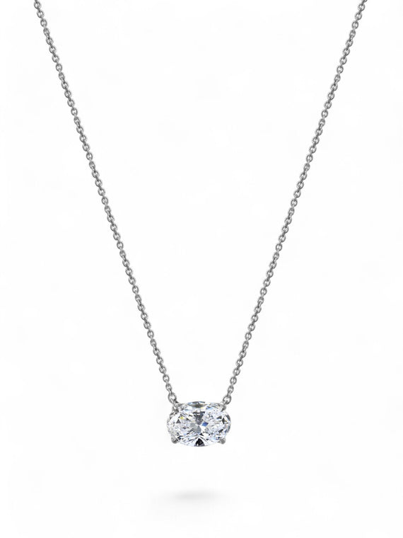 Clarity Diamond™ Signature Oval 1.10ct Lab Grown Diamond Pendant in 18ct White Gold