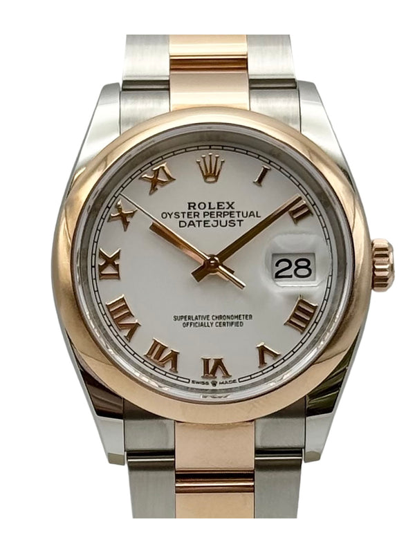 Pre Owned Rolex Datejust Steel & 18ct Everose Gold Automatic Watch 36mm on Oyster Bracelet