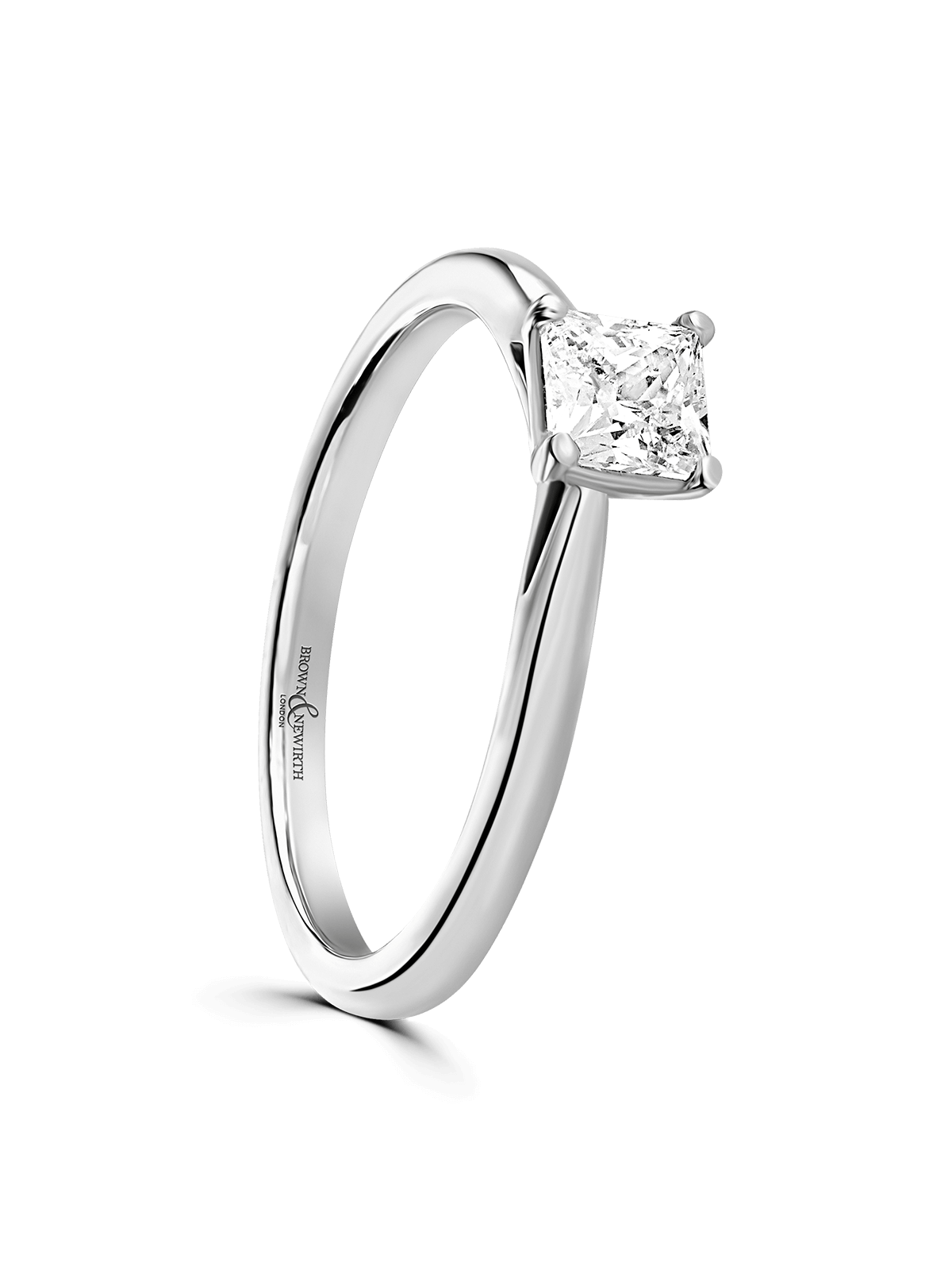 Brown & Newirth Heartbeat 0.50ct Princess Cut Certificated Diamond Solitaire Engagement Ring in Platinum