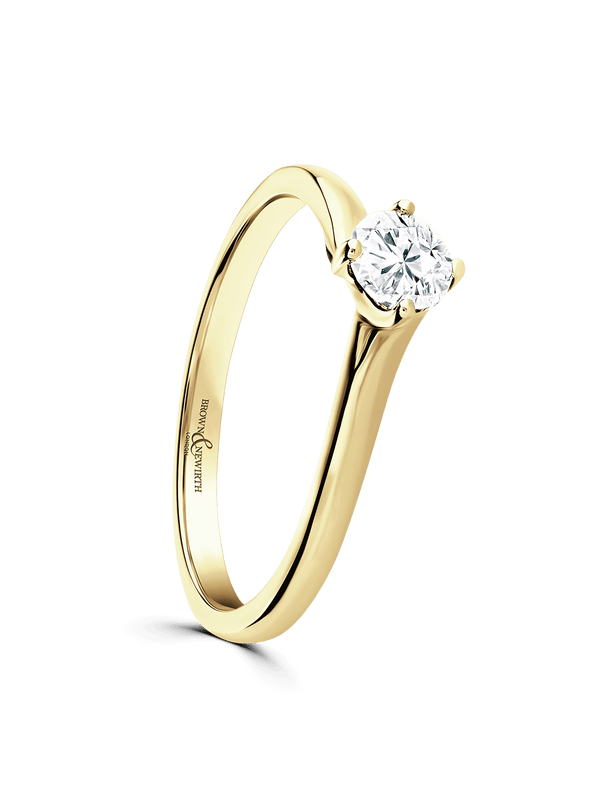 Brown & Newirth Evoke 0.33ct Certificated Brilliant Cut Solitaire Engagement Ring in 18ct Yellow Gold