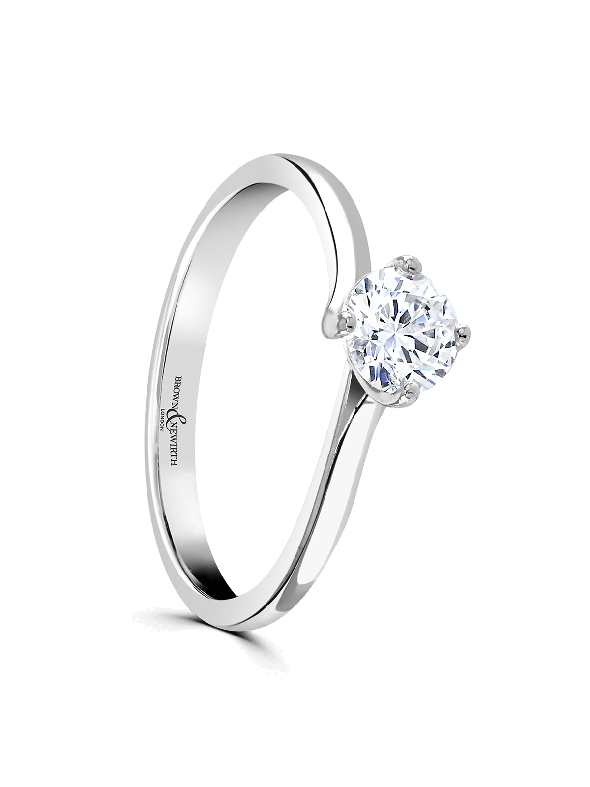 Brown & Newirth Evoke 0.50ct Brilliant Cut Certificated Diamond Solitaire Engagement Ring in Platinum