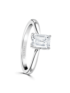 "Magnolia" Approx 1.00ct Emerald Cut Lab Grown Diamond Solitaire Engagement Ring in Platinum