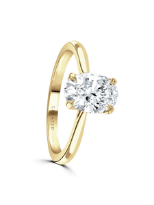 "Magnolia" Approx 1.50ct Oval Cut Lab Grown Diamond Solitaire Engagement Ring in 18ct Yellow Gold