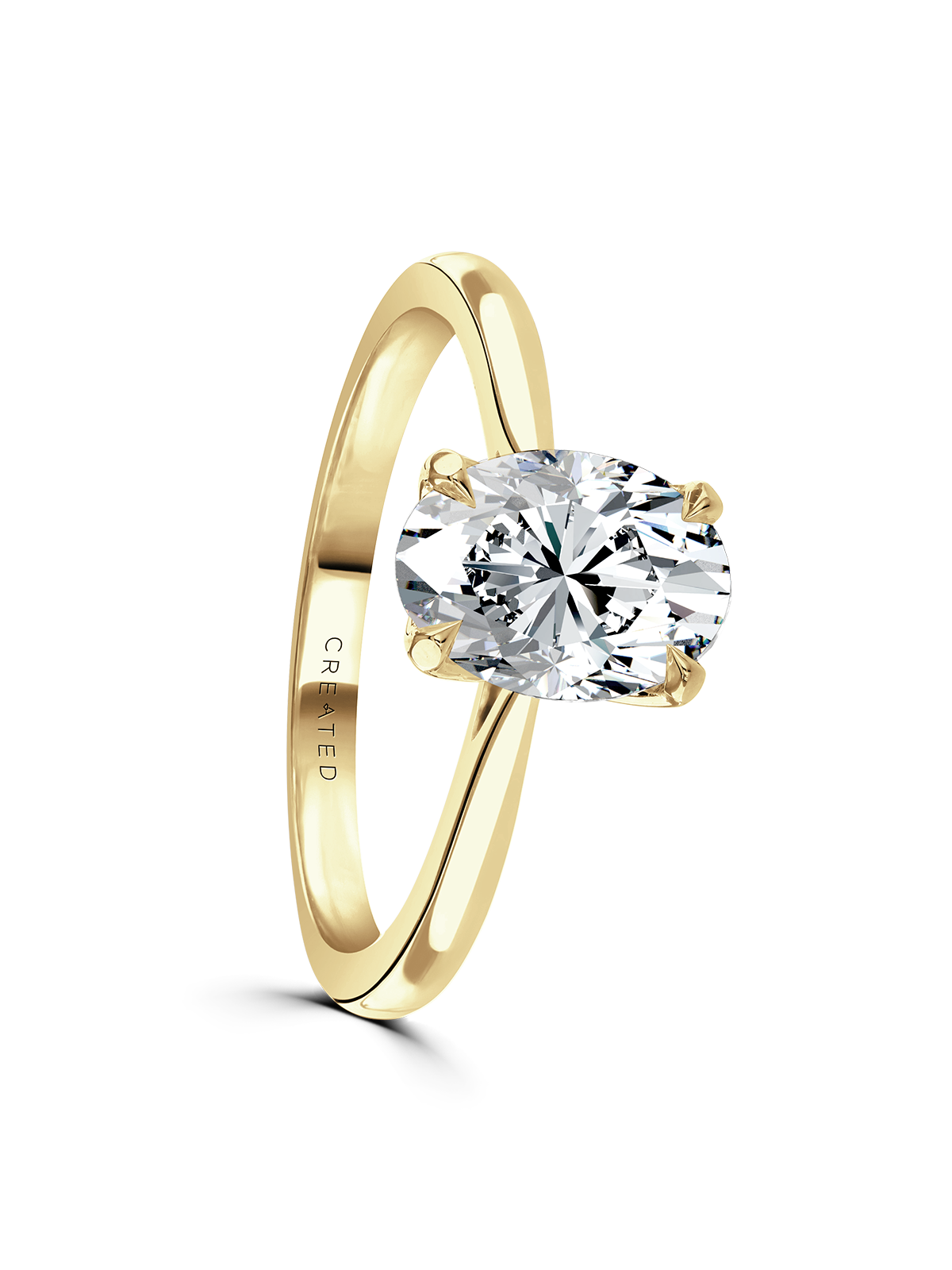 Lab Grown Diamond Solitaire Engagement Ring 1.50ct Oval Cut in 18ct Yellow Gold