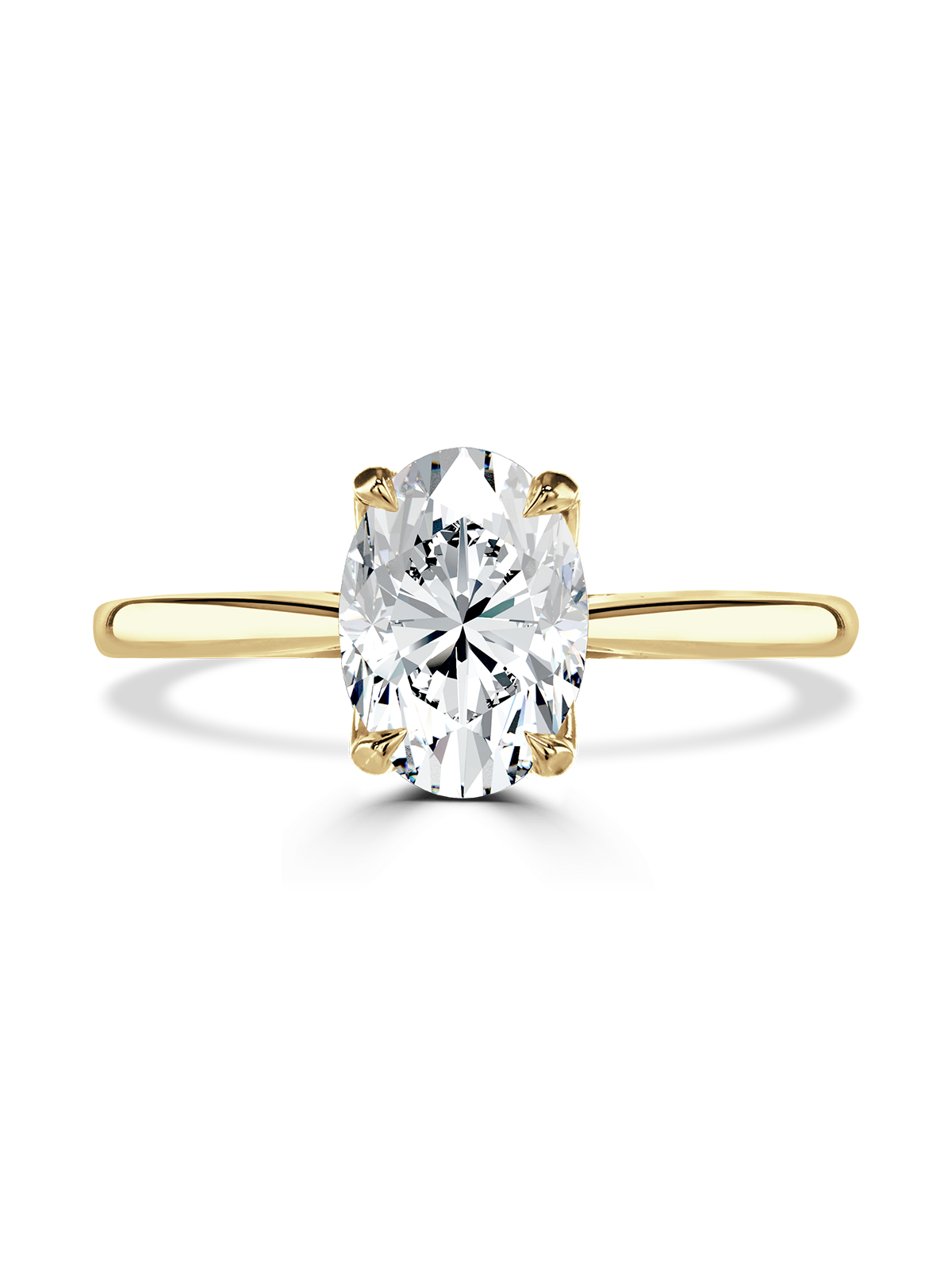 Lab Grown Diamond Solitaire Engagement Ring 1.50ct Oval Cut in 18ct Yellow Gold