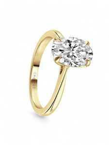 "Iris" Approx 2.00ct Oval Lab Grown Diamond Solitaire Engagement Ring in 18ct Yellow Gold