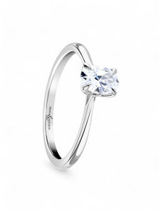 Diamond Solitaire Engagement Ring 0.70ct Certificated Oval Cut in Platinum