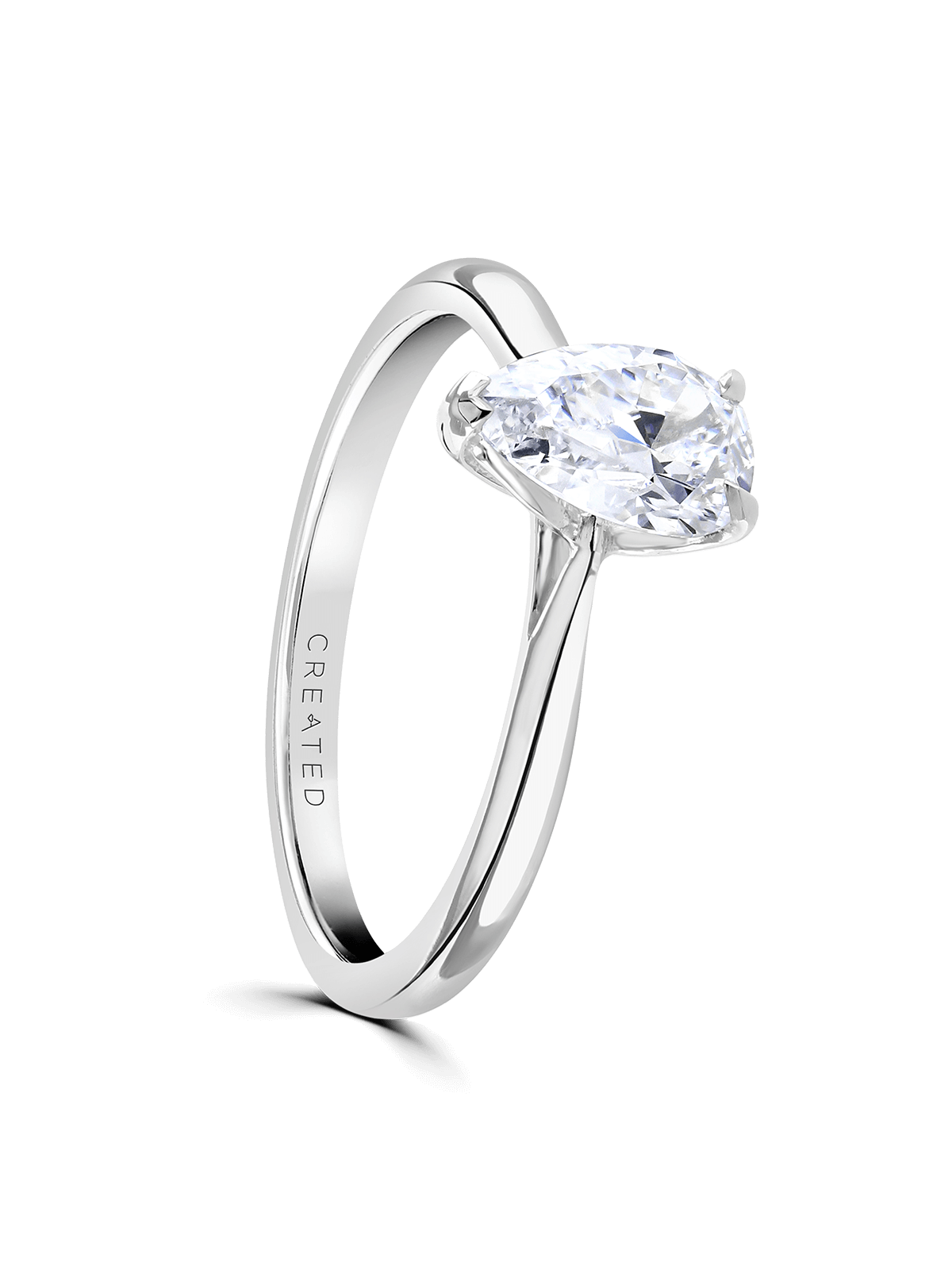 "Magnolia" Approx 1.00ct Pear Cut Lab Grown Diamond Solitaire Engagement Ring in Platinum
