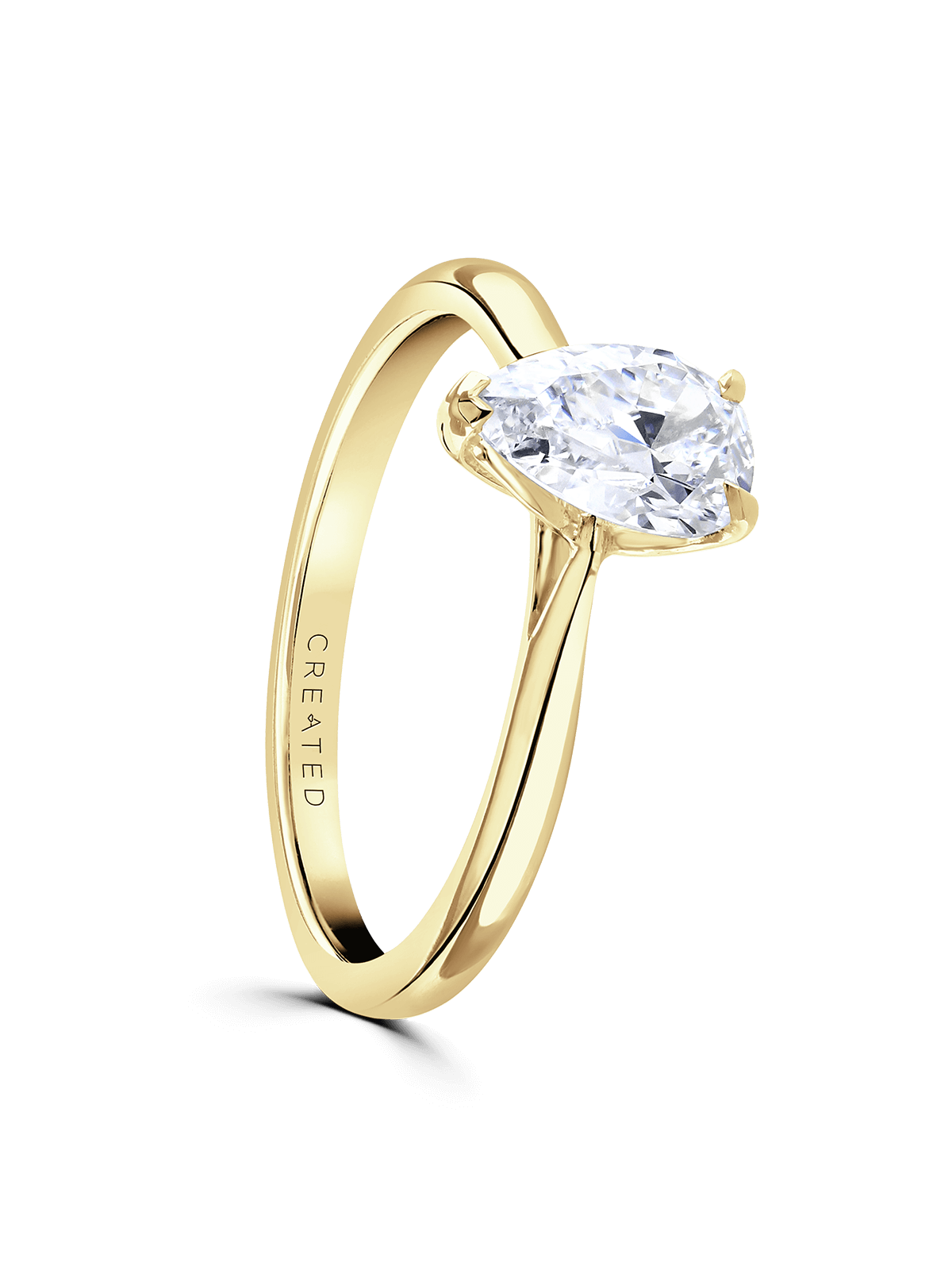 "Magnolia" Approx 1.50ct Pear Cut Lab Grown Diamond Solitaire Engagement Ring in 18ct Yellow Gold