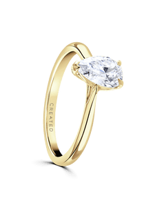"Magnolia" Approx 1.50ct Pear Cut Lab Grown Diamond Solitaire Engagement Ring in 18ct Yellow Gold