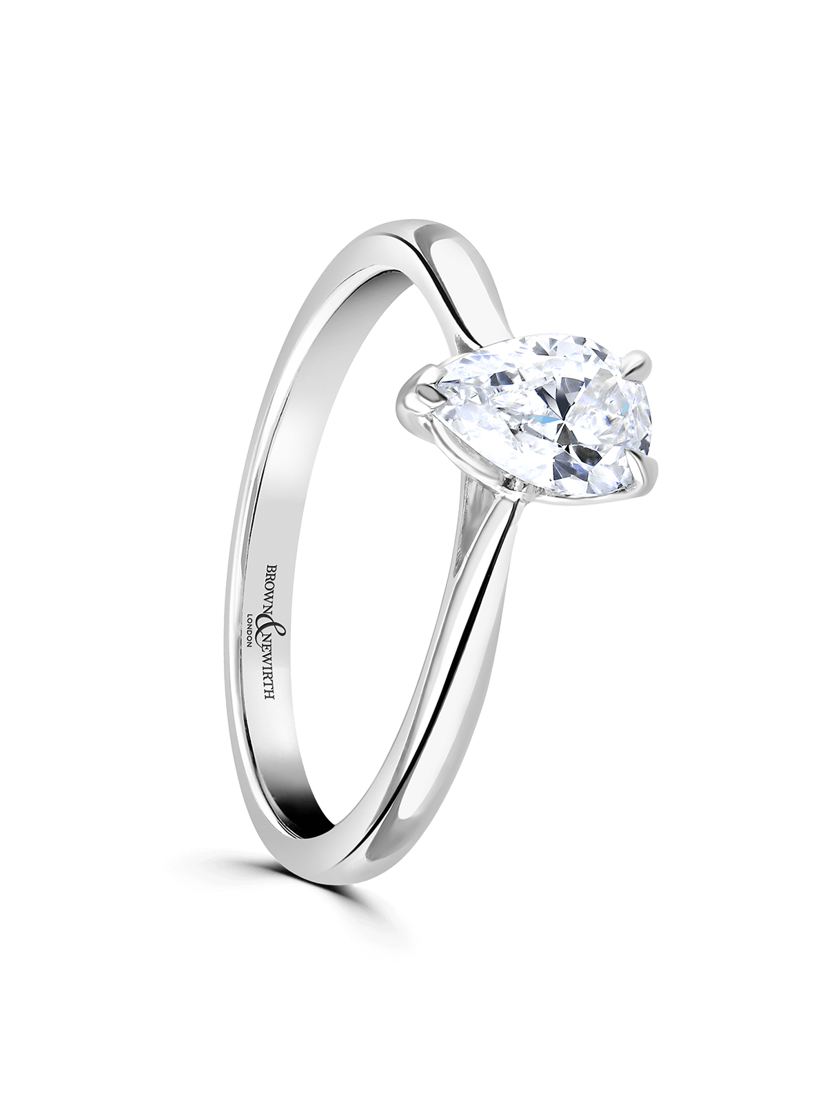 Diamond Solitaire Engagement Ring 0.70ct Certificated Pear Cut in Platinum