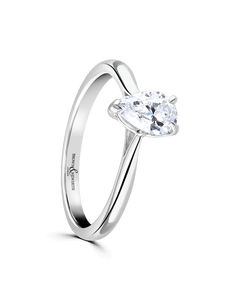 Diamond Solitaire Engagement Ring 0.70ct Certificated Pear Cut in Platinum