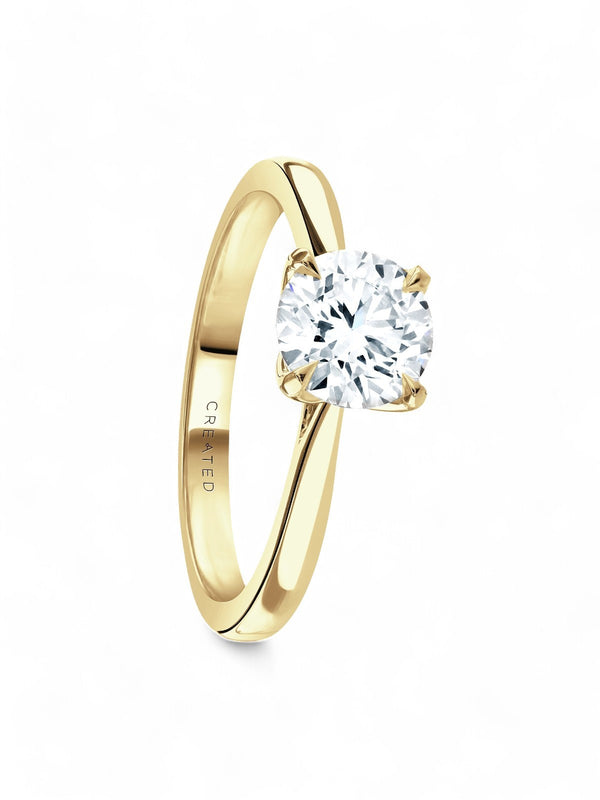 'Magnolia' Approx 1.00ct Round Brilliant Cut Lab Grown Diamond Solitaire Engagement Ring in 18ct Yellow Gold