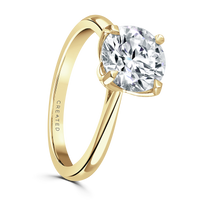 Lab Grown Diamond Solitaire Engagement Ring 2.00ct Round Brilliant Cut in 18ct Yellow Gold