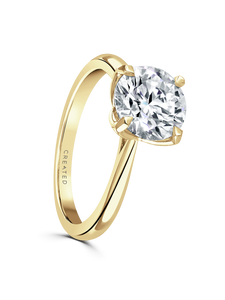 Lab Grown Diamond Solitaire Engagement Ring 2.00ct Round Brilliant Cut in 18ct Yellow Gold