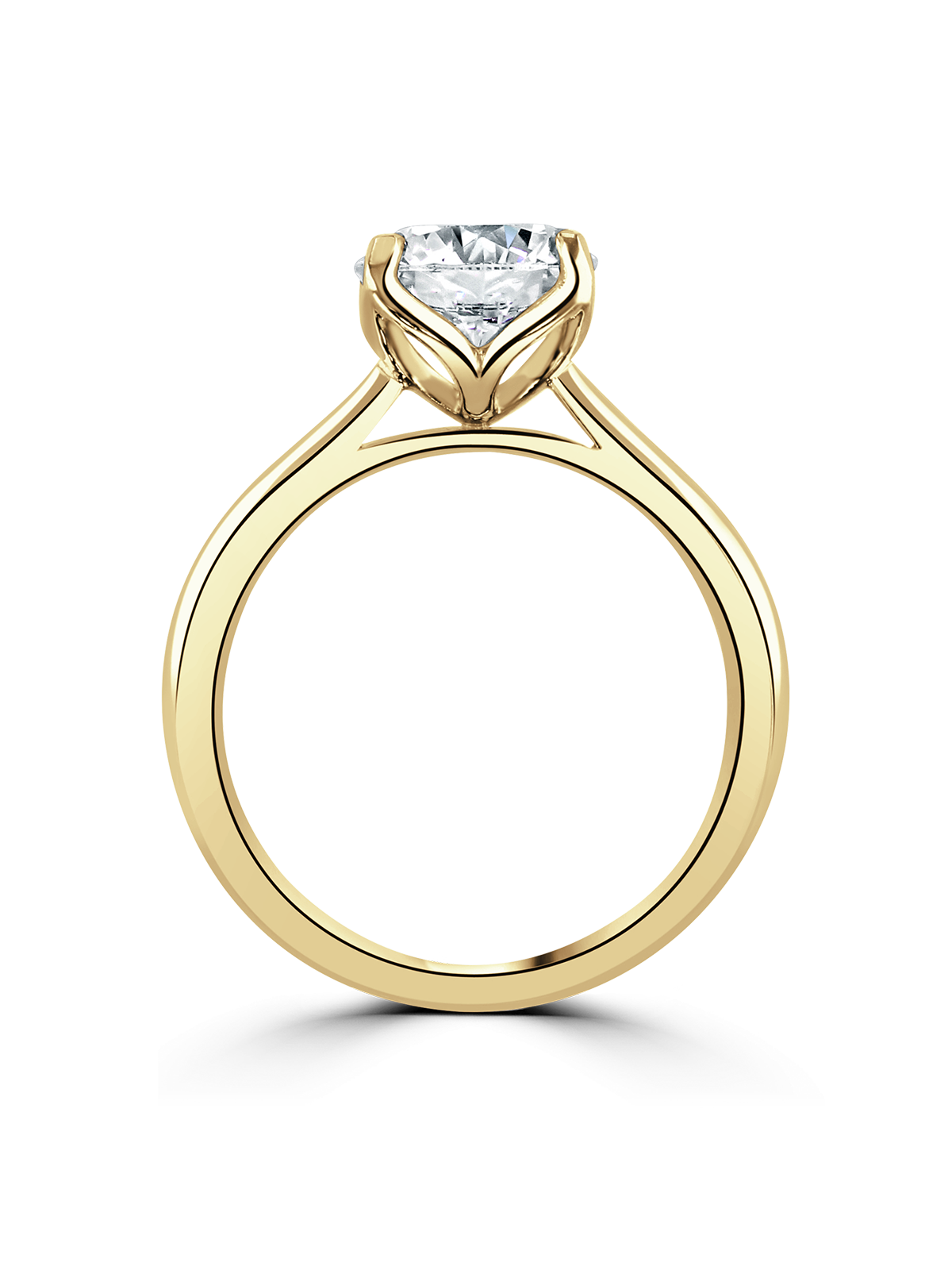 Lab Grown Diamond Solitaire Engagement Ring 2.00ct Round Brilliant Cut in 18ct Yellow Gold