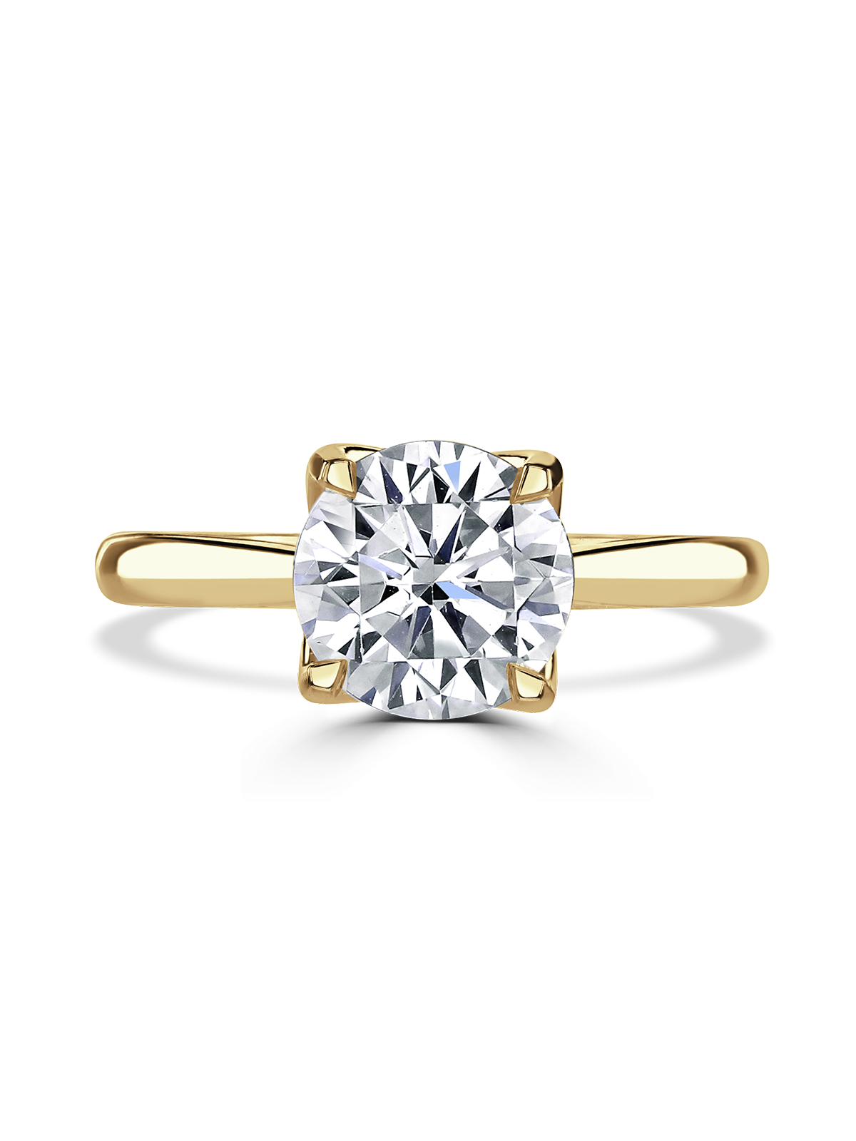 Lab Grown Diamond Solitaire Engagement Ring 2.00ct Round Brilliant Cut in 18ct Yellow Gold