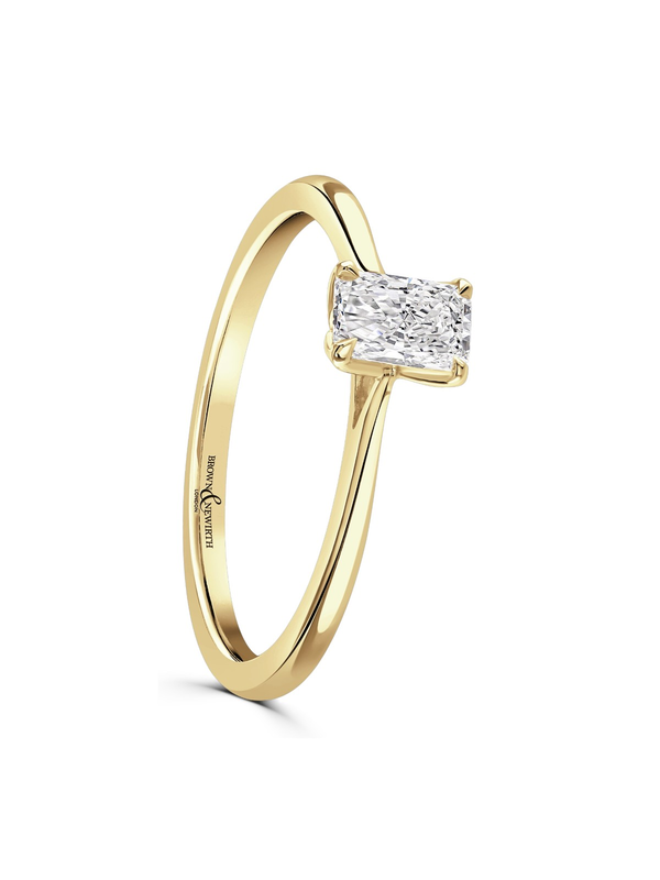 Brown & Newirth Approx 0.33ct Radiant Cut Diamond Solitaire Engagement Ring in 18ct Yellow Gold