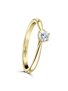 Diamond Solitaire Engagement Ring 0.25ct Round Brilliant Cut in 9ct Yellow Gold