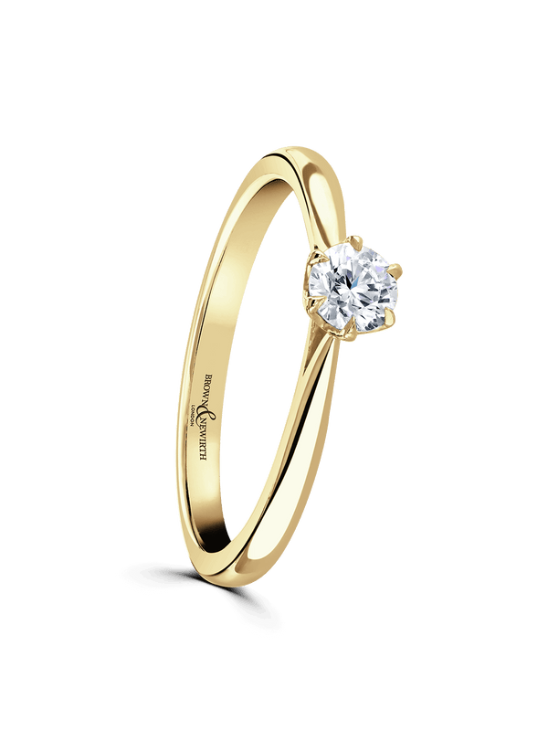 Diamond Solitaire Engagement Ring 0.25ct Round Brilliant Cut in 9ct Yellow Gold