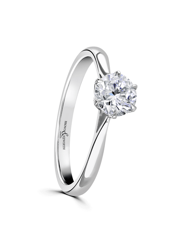 Diamond Solitaire Engagement Ring 0.75ct Certificated Round Brilliant Cut in Platinum