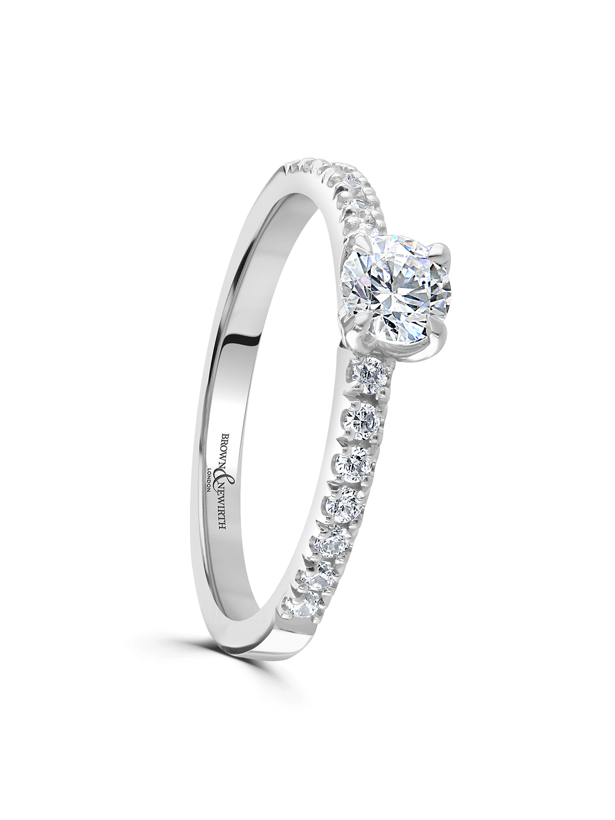 Brown & Newirth Sweet Bay 0.50ct Brilliant Cut Certificated Diamond Solitaire Engagement Ring in Platinum