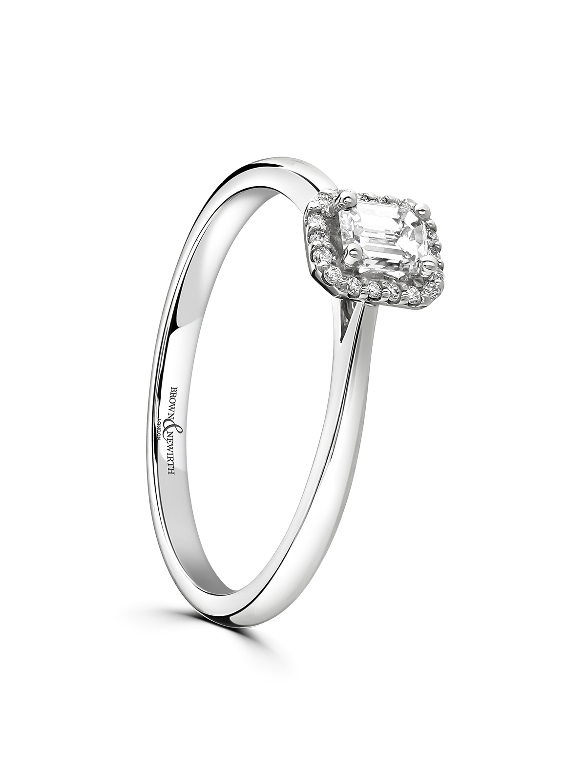 Brown & Newirth Portia 0.25ct Diamond Halo Engagement Ring in Platinum