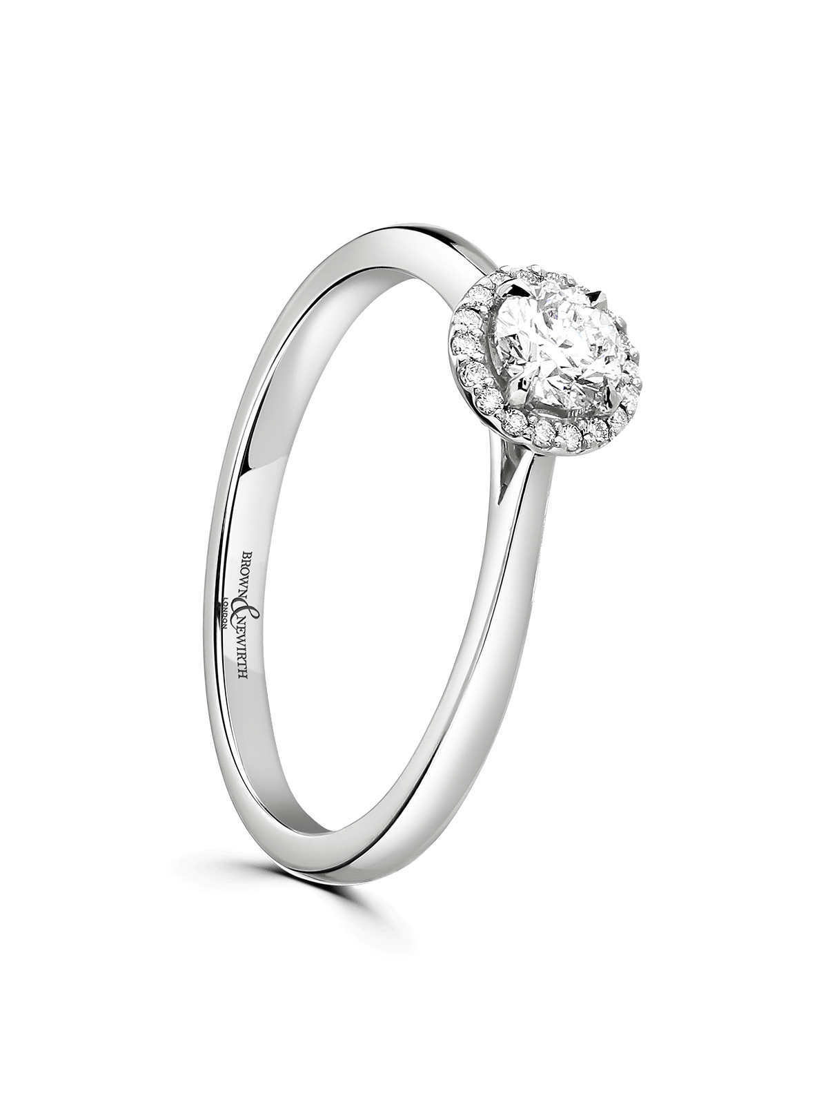 Brown & Newirth Celeste 0.25ct Brilliant Cut Diamond Halo Engagement Ring in Platinum
