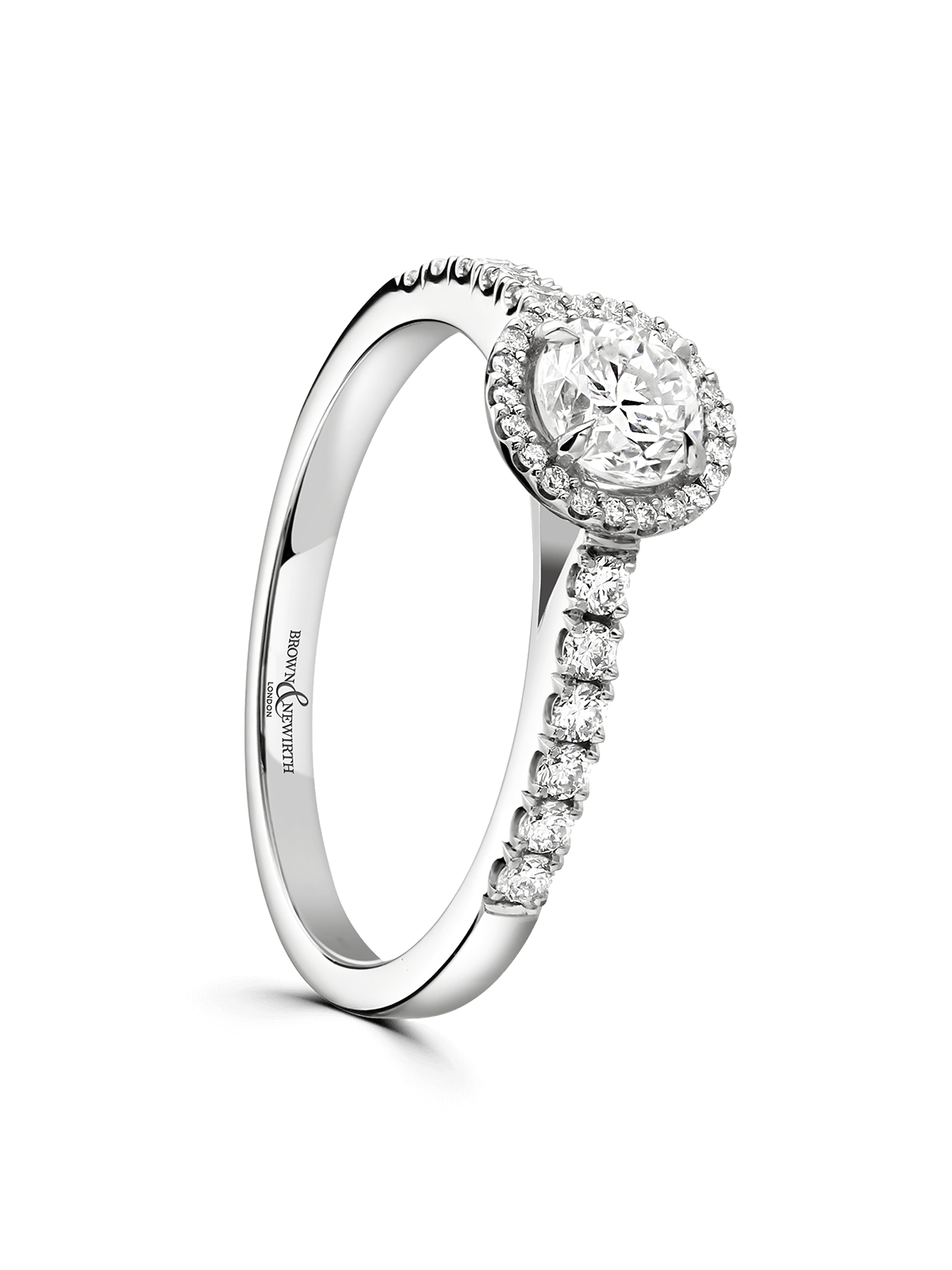 Brown & Newirth Estella 0.33ct Certificated Diamond Halo Engagement Ring in Platinum