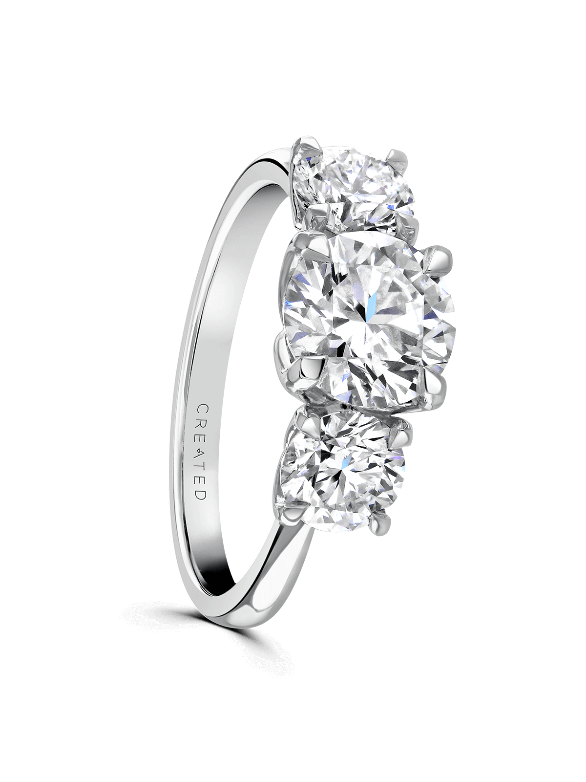 "Peony" Approx 2.50ct Brilliant Cut Lab Grown Diamond Three Stone Ring in Platinum