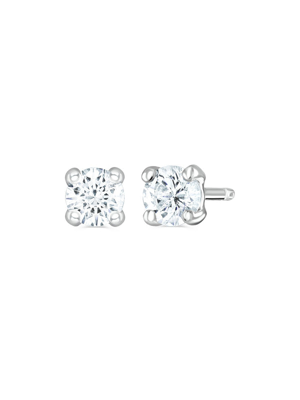 Brown & Newirth 0.25ct Brilliant Cut Solitaire Stud Earrings in 9ct White Gold