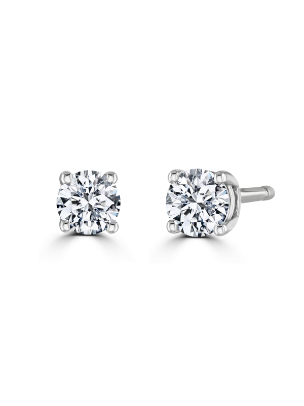 Lab Grown Diamond Earrings 0.25ct Brilliant Cut in 9ct White Gold