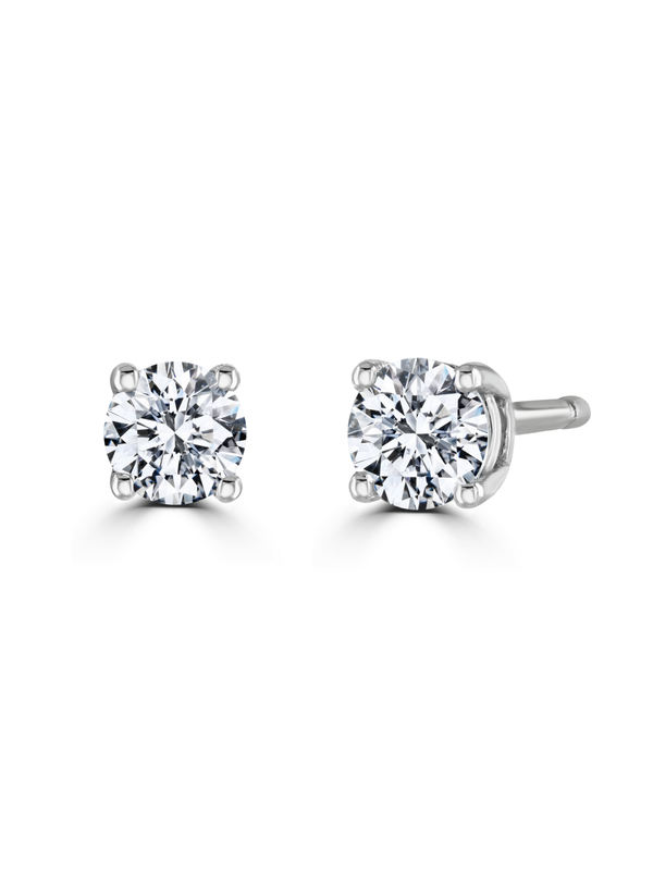 Lab Grown Diamond Earrings 0.30ct Brilliant Cut in 9ct White Gold