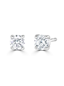 Lab Grown Diamond Earrings 0.40ct Brilliant Cut in 9ct White Gold