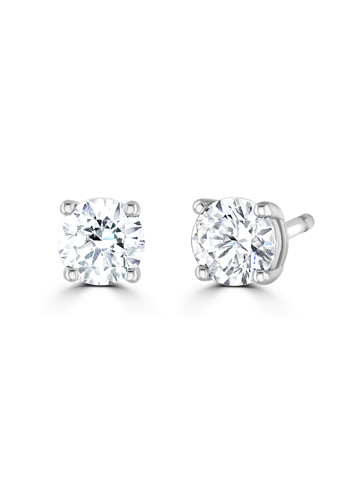 Lab Grown Diamond Earrings 0.50ct Brilliant Cut in 9ct White Gold