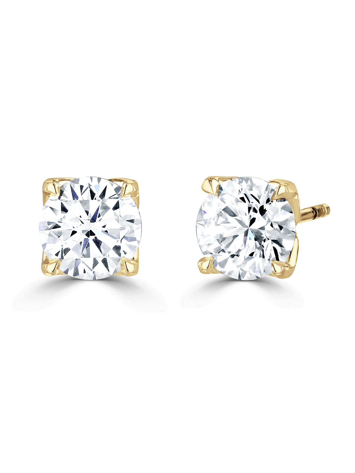 "Magnolia" Approx 2.00ct Brilliant Cut Lab Grown Diamond Solitaire Stud Earrings in 18ct Yellow Gold