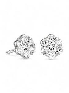 Brown & Newirth Bella 0.30ct Brilliant Cut Diamond Cluster Earrings in 9ct White Gold