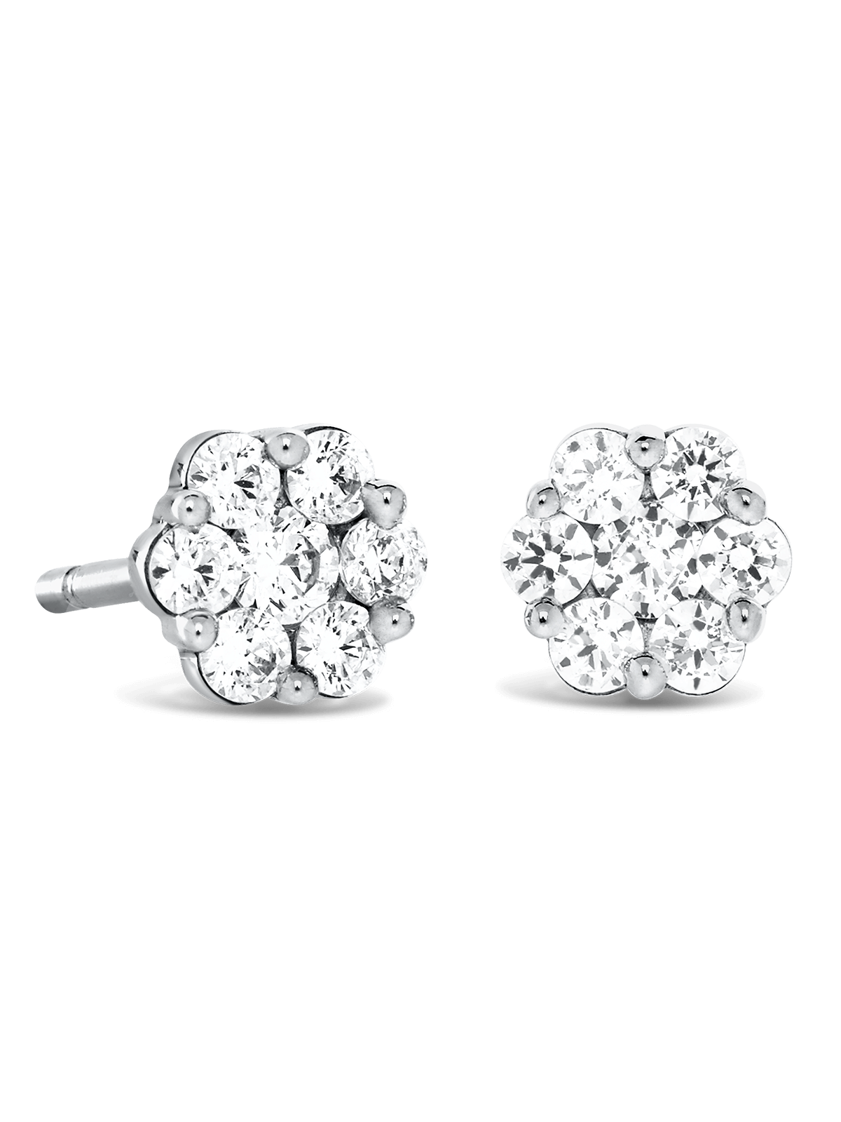 Brown & Newirth Bella 0.40ct Brilliant Cut Diamond Cluster Earrings in 9ct White Gold