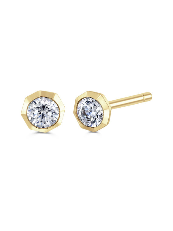 Brown & Newirth 0.25ct Brilliant Cut Diamond Solitaire Stud Earrings in 18ct Yellow Gold