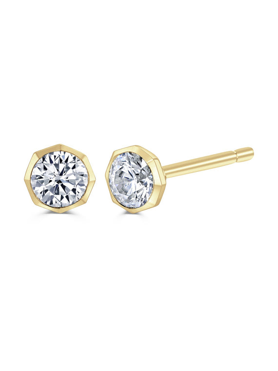 Brown & Newirth 0.30ct Brilliant Cut Diamond Solitaire Stud Earrings in 18ct Yellow Gold