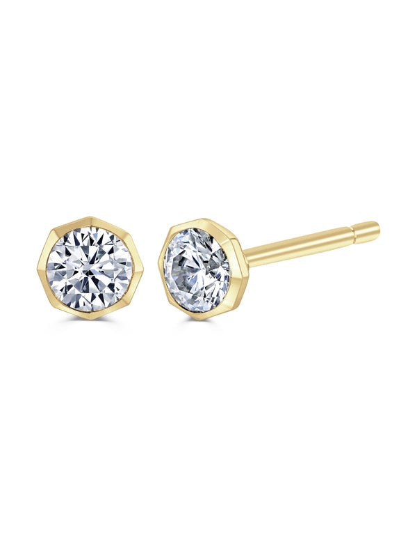 Brown & Newirth 0.40ct Brilliant Cut Diamond Solitaire Stud Earrings in 18ct Yellow Gold