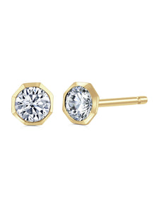 Brown & Newirth 0.50ct Brilliant Cut Diamond Solitaire Stud Earrings in 18ct Yellow Gold
