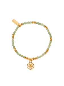 ChloBo Flower Mandala Aventurine Bracelet in Gold Plating GBAFR3405