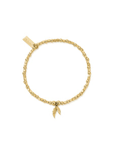 ChloBo Mini Cube Double Feather Bracelet in Gold Plating GBCFB1096