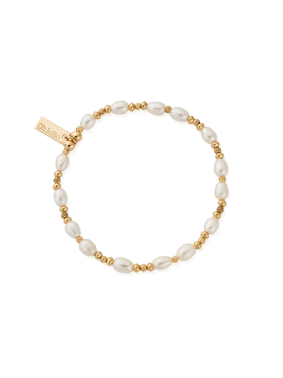 ChloBo Sparkle Pearl Bracelet in Gold Plating GBSPFB